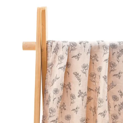 Newborn Baby Summer Muslin Digital Printed Bamboo Cotton Blanket Swaddle 120x110cm
