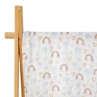 Newborn Baby Summer Muslin Digital Printed Bamboo Cotton Blanket Swaddle 120x110cm