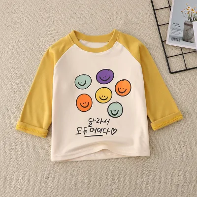 Kids Toddler Big Boys Girls Fashion Casual Cute Cartoon Animal Pattern Long Sleeve Round Neck De Velvet T-Shirt