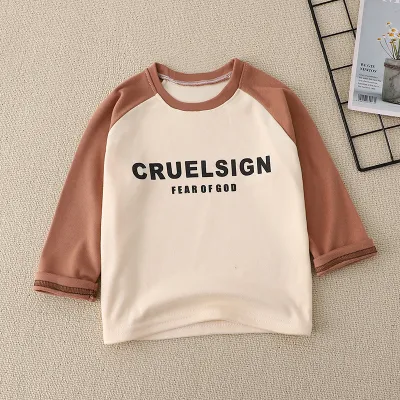 Kids Toddler Big Boys Girls Fashion Casual Cute Cartoon Animal Pattern Long Sleeve Round Neck De Velvet T-Shirt