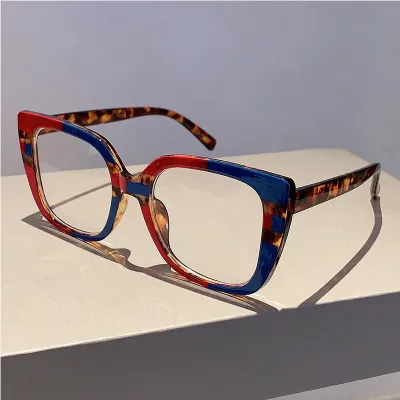 Women Simple Fashion Multicolor Leopard Anti-Blue Light Glasses Frame