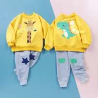 Kids Toddler Girls Summer Fashion Casual Easter Cotton Cartoon Bunny Round Neck Short Sleeve Flare Trousers Set