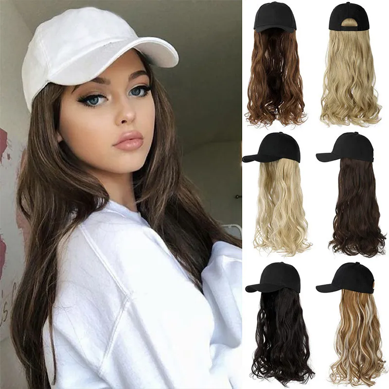 Wave Long Curly Hair Fashion Exotic One-Piece Wig Hat