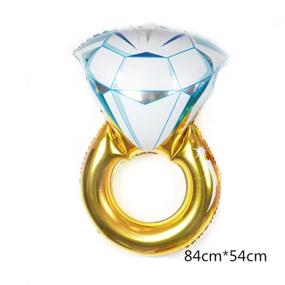 Fashion Valentine Day Party Decoration Diamond Ring Aluminum Film Balloon