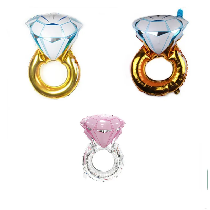Fashion Valentine Day Party Decoration Diamond Ring Aluminum Film Balloon