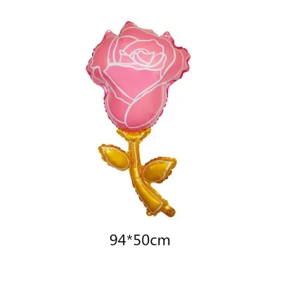 Fashion Valentine Day Holiday Party Decoration Rose Sunflower Aluminum Film Balloon