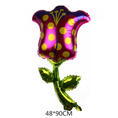 Fashion Valentine Day Holiday Party Decoration Rose Sunflower Aluminum Film Balloon