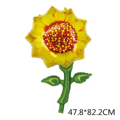 Fashion Valentine Day Holiday Party Decoration Rose Sunflower Aluminum Film Balloon