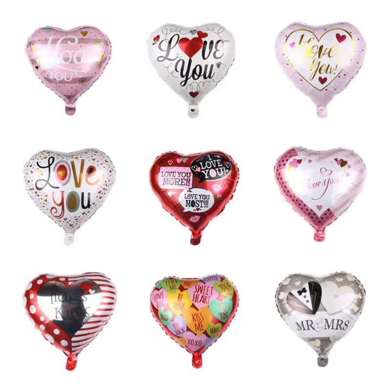 Fashion Valentine Day Party Decorations Heart-Shaped Aluminum Film Balloons