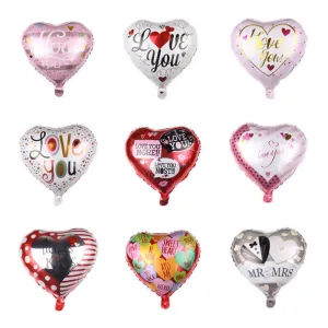 Fashion Valentine Day Party Decorations Heart-Shaped Aluminum Film Balloons