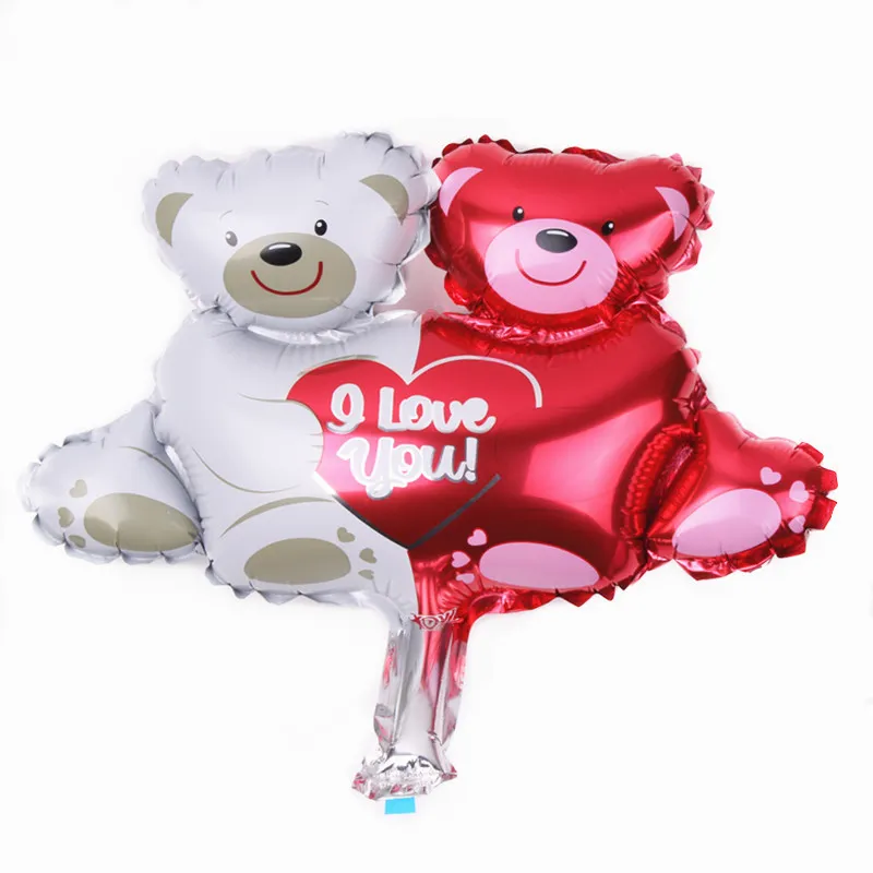 Fashion Valentine Day Cartoon Mini Bears Aluminum Film Balloon Holiday Decoration