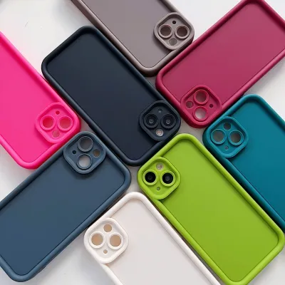 Neutral Simple Solid Color Emery Apple Drop-Resistant Mobile Phone Case