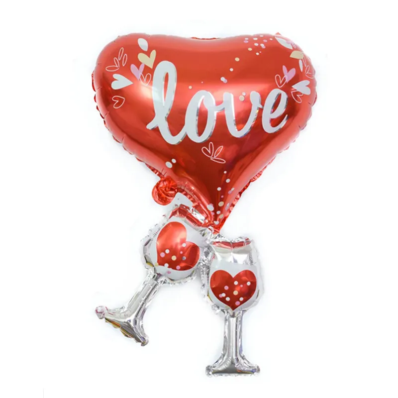 Fashion Valentine Day Party Decoration Cheers For Love Heart Aluminum Foil Aluminum Film Balloon