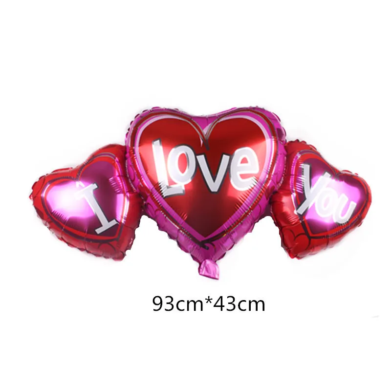 Fashion Valentine Day Cartoon Party Decoration Triple Heart Aluminum Film Balloon