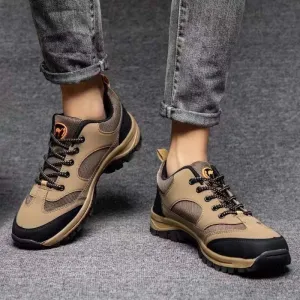 Men Leisure Sports Mesh Cloth Lace-Up Thick-Soled Flat Sneakers