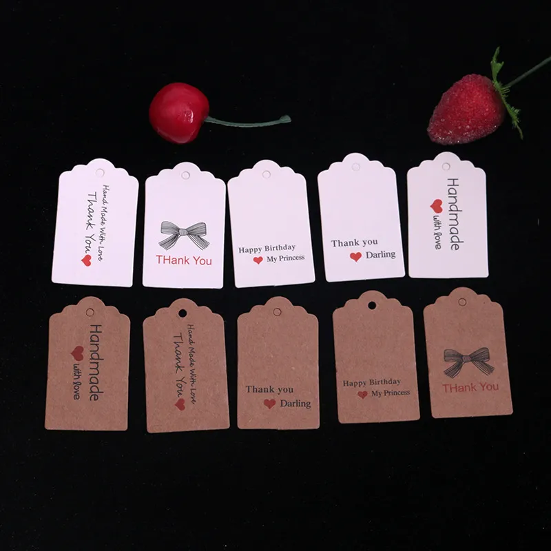 Fashion 3x5cm Flower Jewelry Packaging Hanging Card for Baking Birthday Tag