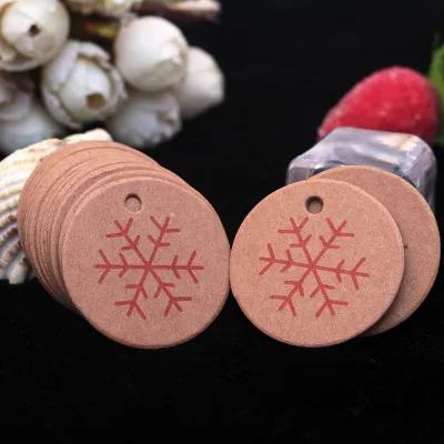 Round Kraft Paper Card Hanging Bakery Listing Blank Tag Marking Product Hand-Painted Business Card 100pcs/Pack