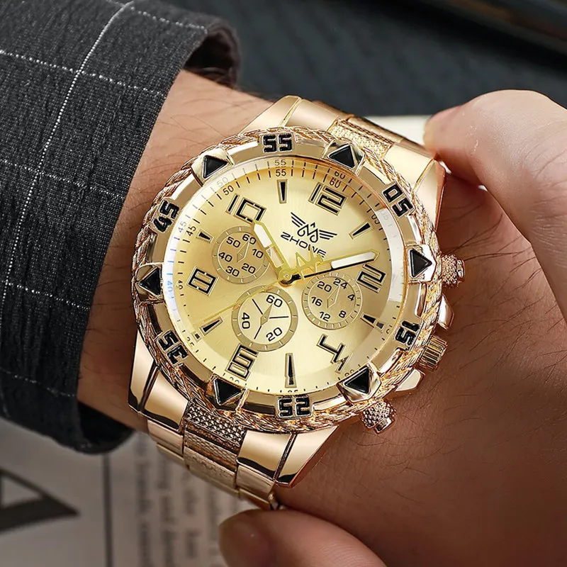 Men Blue Light Glass Dial Alloy Case Stainless Steel Band Quartz Watch