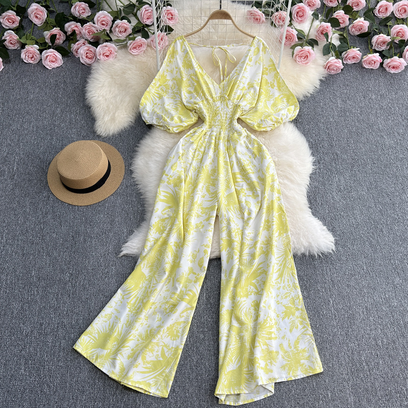 Wholesale Elegant Bubble Short-Sleeved V-Neck Casual High Wholesale Elegant Bubble Short-Sleeved V-Neck Casual High