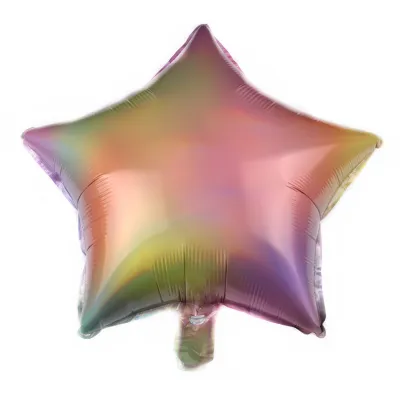 Valentine Day Party Decoration 18 Inch Gradient Rainbow Five-Pointed Star Round Aluminum Film Aluminum Foil Balloon