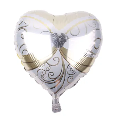 Valentine Day Party Decoration 18 Inch Heart-Shaped Wedding Dress Aluminum Film Balloon
