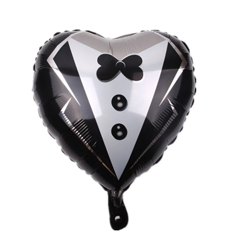 Valentine Day Party Decoration 18 Inch Heart-Shaped Wedding Dress Aluminum Film Balloon