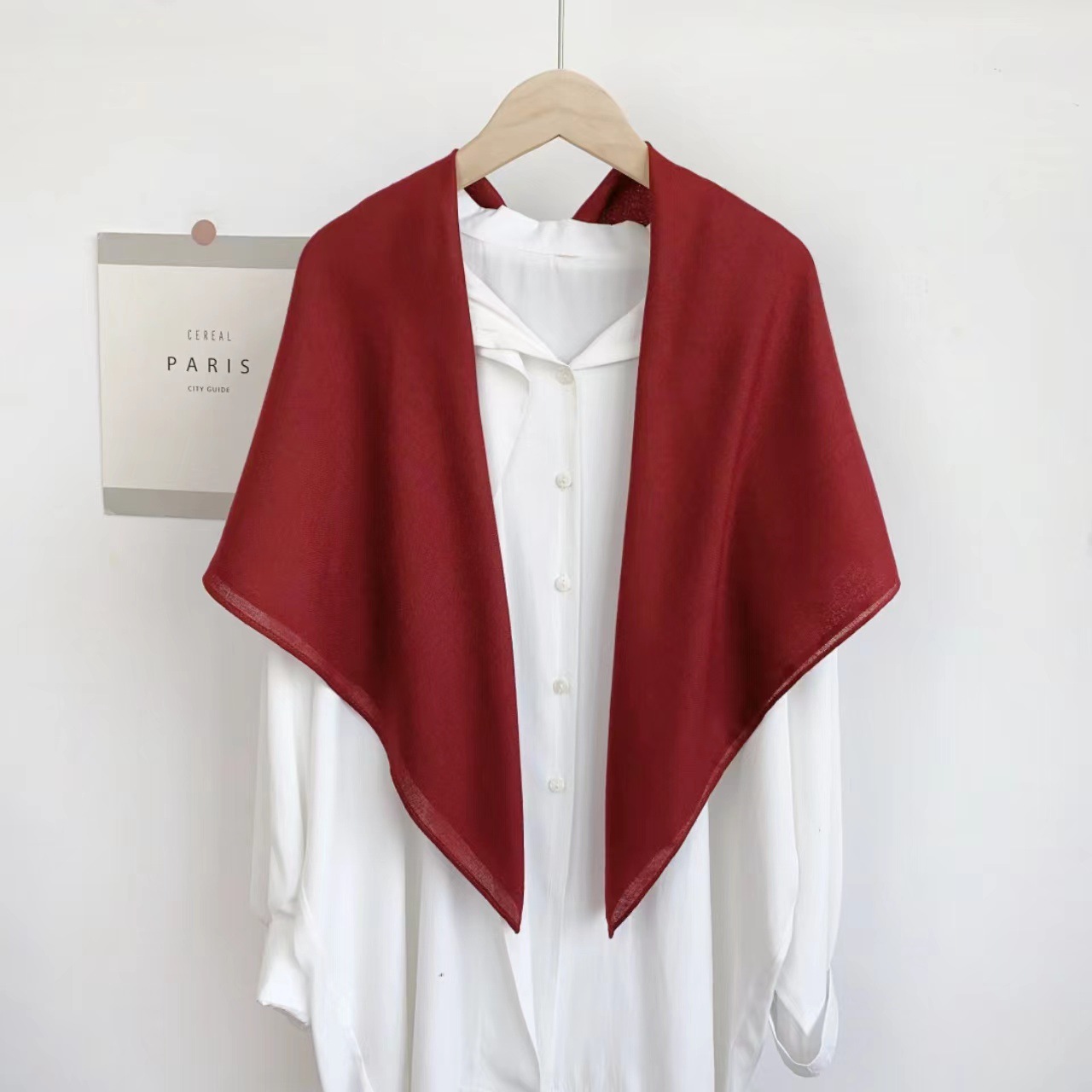 Wholesale Women Fashion Simple Solid Color Square Silk Scarf