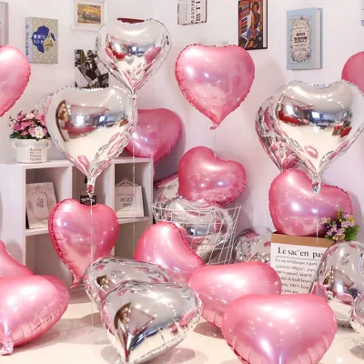 Valentine Day Party Decoration Heart Star Aluminum Film Balloon