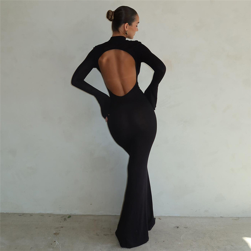 Backless bodycon maxi dress best sale