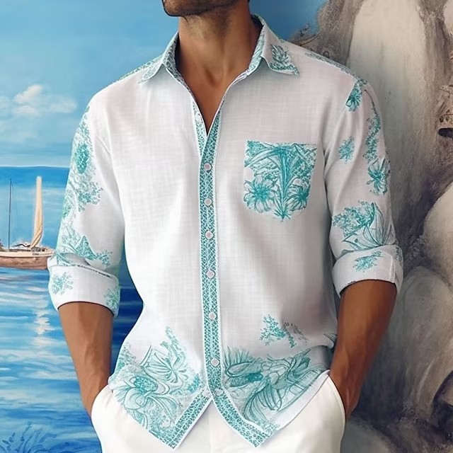 Wholesale Men Fashion Casual Basic 3D Floral Long Sleeve Wholesale Men Fashion Casual Basic 3D Floral Long Sleeve