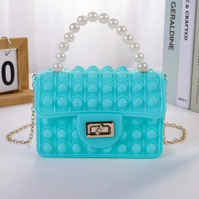 Kids Girls Fashion Sweet Candy Color Silicone Mini Crossbody Bag