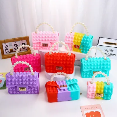 Kids Girls Fashion Sweet Candy Color Silicone Mini Crossbody Bag