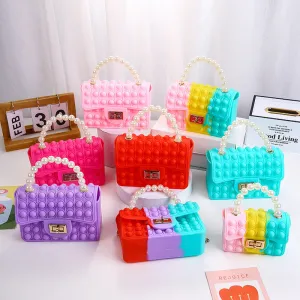 Kids Girls Fashion Sweet Candy Color Silicone Mini Crossbody Bag