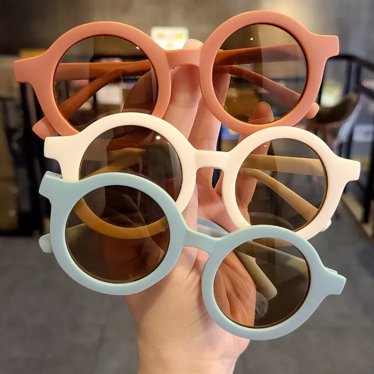 Kids Unisex Fashion Casual Candy Color Basic Round Frame Sunglasses