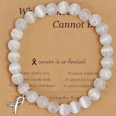 Women Fashion Pink Crystal Bow Ribbon Beaded Bracelet