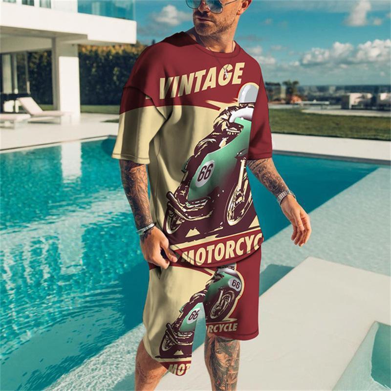 Wholesale Men Fashion Casual Hip Hop 3D Print Short Sleeve