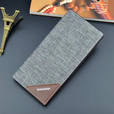 Men Casual Fashion Long Multi-Card Wallet PU Leather Business Commute Solid Color