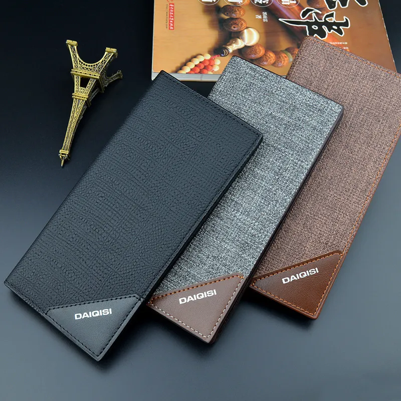 Men Casual Fashion Long Multi-Card Wallet PU Leather Business Commute Solid Color
