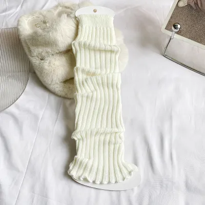 Kids Unisex Cute Solid Stripe Cotton Thickening Long Tube Leg Warmers Socks