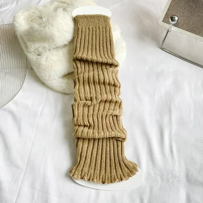 Kids Unisex Cute Solid Stripe Cotton Thickening Long Tube Leg Warmers Socks