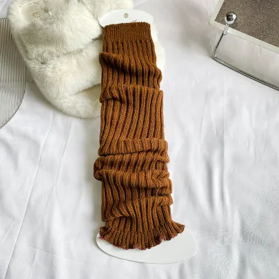 Kids Unisex Cute Solid Stripe Cotton Thickening Long Tube Leg Warmers Socks