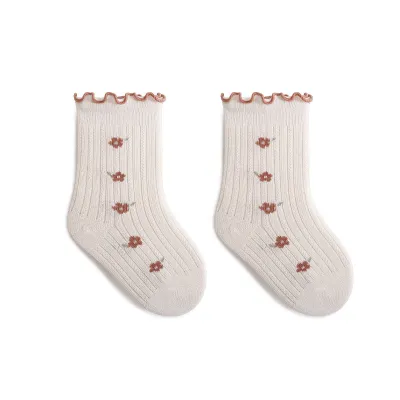 Kids Unisex Cute Tiny Flower Cotton Combed Socks