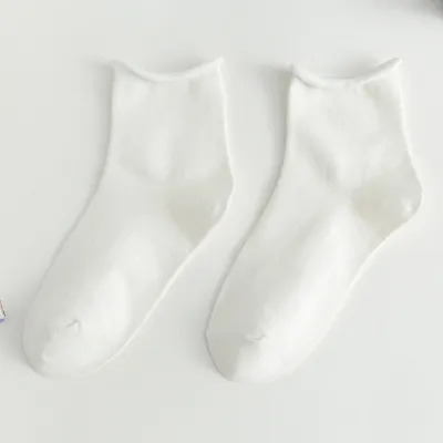 Women's Cotton Rhomboid Stripe Solid Color Mid Calf Socks