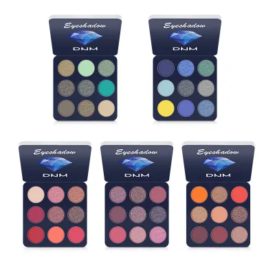 DNM Women Simple And Durable Easy To Color Matte Jiugong Nine Color Eye Shadow Palette