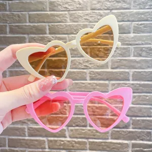 Kids Unisex Fashion Casual Cute Heart Shaped Sunglasses PC Resin Frame
