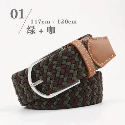 Casual Woven Belt with Alloy Pin Buckle