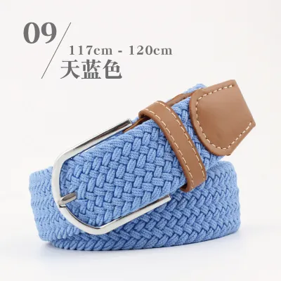 Casual Woven Belt with Alloy Pin Buckle