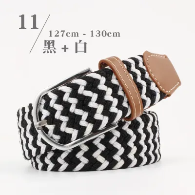 Casual Woven Belt with Alloy Pin Buckle