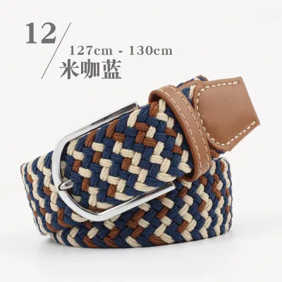 Casual Woven Belt with Alloy Pin Buckle