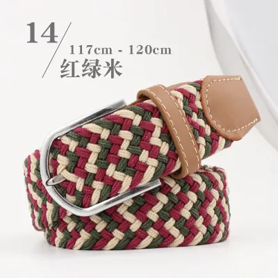Casual Woven Belt with Alloy Pin Buckle
